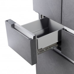 Frigider cu congelator Tesla RF4200FSNSGE, 436 L, Clasa E, 5 usi, Total No Frost, Display LED extern, 41 dB, Gri