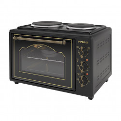 Малка готварска печка Finlux FMC-3535B, 35 л, 1400 W, Два котлона, 3 функции, Емайл, Черен