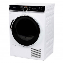Uscator de rufe Tesla WT8H92M, 8 kg, 12 programe, Condensare cu pompa de caldura, LED, Protectie copii, Mod noapte, Alb/Negru