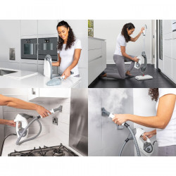 Shark S6005EU Steam Cleaner, 1200W, 0.5 L, 2 settings, Klick'n Flip technology, Steam Blaster, Dirt Grip pads, White/Gray