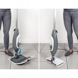 Mop curatare cu aburi Shark S6005EU, 1200W, 0,5 L, 2 setari, Tehnologie Klick'n Flip, Steam Blaster, Lavete mop Dirt Grip, Alb/Gri