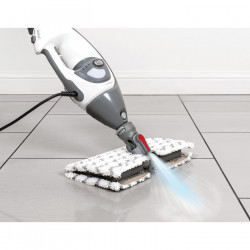 Парочистачка Shark S6005EU, 1200W, 0.5 л, 2 настройки, Технология Klick'n Flip, Steam Blaster, Dirt Grip подложки, Бял/Сив