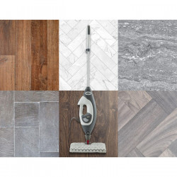 Shark S6005EU Steam Cleaner, 1200W, 0.5 L, 2 settings, Klick'n Flip technology, Steam Blaster, Dirt Grip pads, White/Gray