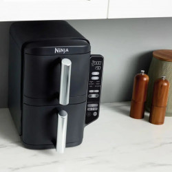 Ninja SL300EU Hot Air Fryer, 2470W, 7.6 L, 40–240°C, 2 baskets, 6 programs, Synchronized cooking, Timer, Auto shut-off, Black
