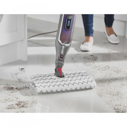 Mop curatare cu aburi Shark S6003EU, 1200W, 0,35 L, 3 setari, Tehnologie Klick'n Flip, Steam Blaster, Lavete mop Dirt Grip, Gri/Violet