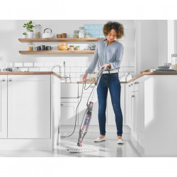 Mop curatare cu aburi Shark S6003EU, 1200W, 0,35 L, 3 setari, Tehnologie Klick'n Flip, Steam Blaster, Lavete mop Dirt Grip, Gri/Violet