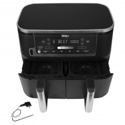 Двоен фритюрник с горещ въздух Ninja AF451EU, 2470W, 9.5 л, 6 програми, Независими зони, Синхронизация, Черен