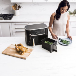 Ninja AF451EU Διπλή φριτέζα ζεστού αέρα, 2470W, 9,5L, 6 προγράμματα, ανεξάρτητες ζώνες, συγχρονισμός, μαύρο χρώμα