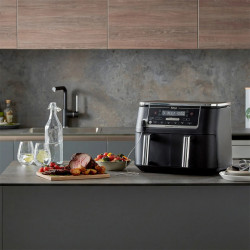 Ninja AF451EU Double Hot Air Fryer, 2470W, 9.5 L, 6 Programs, Independent Zones, Synchronization, Black