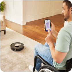 Shark PowerDetect RV2820VEEU Robot Vacuum Cleaner, 650W, 0.3 L, 360° LiDAR, Up to 110 min of runtime, DirtDetect, Black