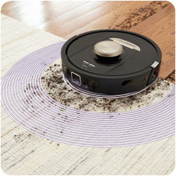 Shark PowerDetect RV2820VEEU Robot Vacuum Cleaner, 650W, 0.3 L, 360° LiDAR, Up to 110 min of runtime, DirtDetect, Black