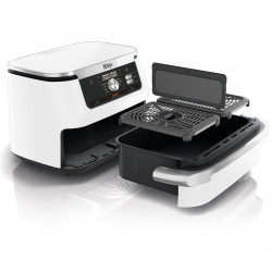 Ninja AF500EUWH Double Hot Air Fryer, 10.4 L, 7 Programs, Timer, Independent Zones, White
