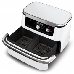 Friteuza dubla cu aer cald Ninja AF500EUWH, 10.4 L, 7 programe, Timer, Zone independente, Alb