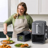 Ninja SL451EU Double Hot Air Fryer, 2470W, 9.5 L, Digital Thermometer, 2 Baskets, 6 Programs, Max Crisp, Sync & Match, Gray