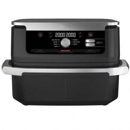 Διπλή φριτέζα με ζεστό αέρα Ninja AF500EU, 10,4 l, 7 προγράμματα, Χρονοδιακόπτης, Ανεξάρτητες ζώνες, Μαύρο/Ινοχ