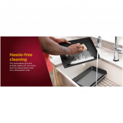 Електрическа скара Ninja GR101EU, 1450W, 28х37 см, Бързо загряване, 60-260C, 2 Плочи, Черен