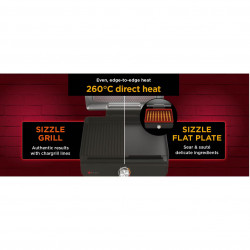 Gratar electric Ninja GR101EU, 1450W, 28x37 cm, Incalzire rapida, 60-260°C, 2 placi, Negru