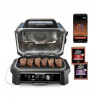 Електрически грил Ninja OG901EU, SMART, 1700W, 7 програми, 45х29 см, 260C, Керамична плоча, Woodfire технология, IPX4, Черен/син