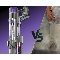 Aspirator vertical Shark IP3251EUT, 380W, 0.7 L, PowerDetect, Brat rabatabil, Autonomie 70 min, Gri/Violet