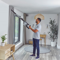 Shark IZ420EUT Upright Vacuum Cleaner, 309W, Articulated Arm, 0.85 L, 120-Minute Run Time, Clean Sense IQ, LED, PowerFins Plus, Gray