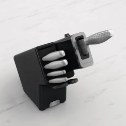 Set cutite cu ascutitor si suport Ninja K62014EUUK, 14 piese, StaySharp, Design ergonomic, Negru/Argintiu