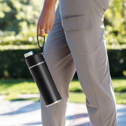 Thermos Ninja DW2401EUUKBK, 700 ml, Κατάλληλο για ανθρακούχα ποτά, Τριπλή μόνωση, Χωρίς BPA, Ζεστό έως 8 ώρες, Κρύο έως 24 ώρες, Μαύρο