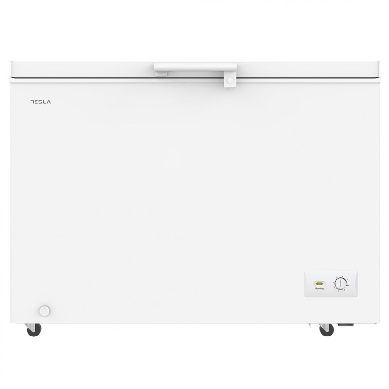 Congelator orizontal Tesla RH2900HE, 287L, Clasa de energie E, Autonomie 30h, Evacuare frontală a apei, Roți, Alb