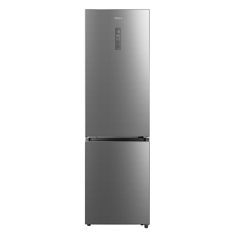 Ψυγείο με καταψύκτη Tesla RC3800FMX, 378L, Ενεργειακή κλάση E, Άνοιγμα πόρτας έως 90C, Total No Frost, Touch display, Inox