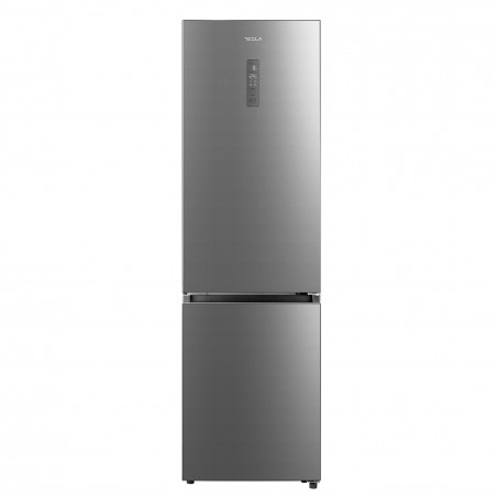 Ψυγείο με καταψύκτη Tesla RC3800FMX, 378L, Ενεργειακή κλάση E, Άνοιγμα πόρτας έως 90C, Total No Frost, Touch display, Inox