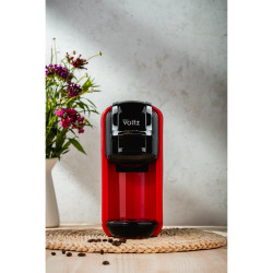 Μηχανή Espresso 8 σε 1 Oliver Voltz OV51171B5, 1450W, 19 bar, Μαύρο / κόκκινο