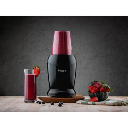 Nutri Blender Oliver Voltz OV51162D, 1200 W, 2 pahare, Fara BPA, 1L/800 ml, Zdrobire gheata, Negru