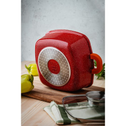 Serpenyő Oliver Voltz OV54323B22A, 22 cm, 3,5 l, Gránit kivitel, Indukciós, Piros