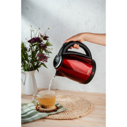 Cana electrica Rosberg R51230IR, 1800W, 1,8 L, Incalzitor incorporat, Baza rotativa, Rosu metalic