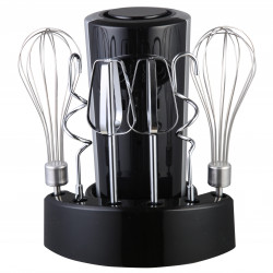 Mixer de mana Rosberg R51110KB, 300 W, 5 viteze + Turbo, Suport accesorii, Negru/Argintiu