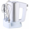 Mixer de mana Rosberg R51110KB, 300 W, 5 viteze + Turbo, Suport accesorii, Alb/Argintiu