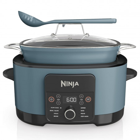 Multicooker Ninja Foodi PossibleCooker 8in1 MC1001EU, 1200W, 8 l, 8 programe, Acoperire ceramica, Timer, Triple Fusion Heat, Albastru/Negru