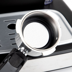 Eszpresszógép Crown CEM-1525, 850W, 15 bar, 1,2 l, csészemelegítés, gőz, mobil tartály, krémtárcsa, Fekete