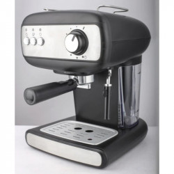 Espressor manual Crown CEM-1525, 850W, 15 bar, 1.2 l, Cafea macinata, Spumare lapte, Incalzire cesti, Negru
