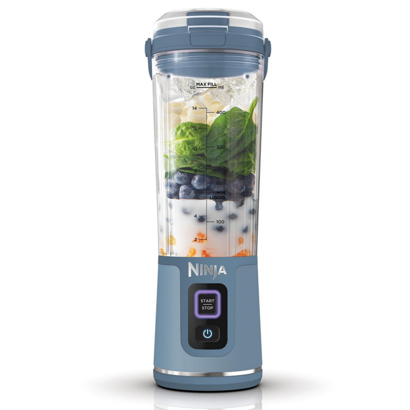 Ninja Blast BC151EUNV Portable Blender, 7.4W, 530 ml, 6-blade stainless steel blade, Ice crushing, Up to 10 cycles, BPA-free, USB-C, Blue