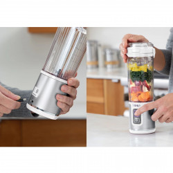 Blender portabil Ninja Blast BC151EUWH, 7.4W, 530 ml, Lama din otel cu 6 lame, Zdrobire gheata, Până la 10 cicluri, Fara BPA, USB-C, Alb