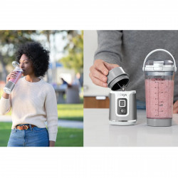 Ninja Blast BC151EUWH hordozható turmixgép, 7,4 W, 530 ml, 6 pengés acéllapát, jégzúzás, akár 10 ciklus, BPA-mentes, USB-C, fehér színű