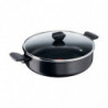 Tefal B5677253 SHAL28LID B LENA SIMPLY CLEAN B, 28 cm, Acoperire antiaderentă din titan, Indicator de temperatură cu termo-semnal, Negru