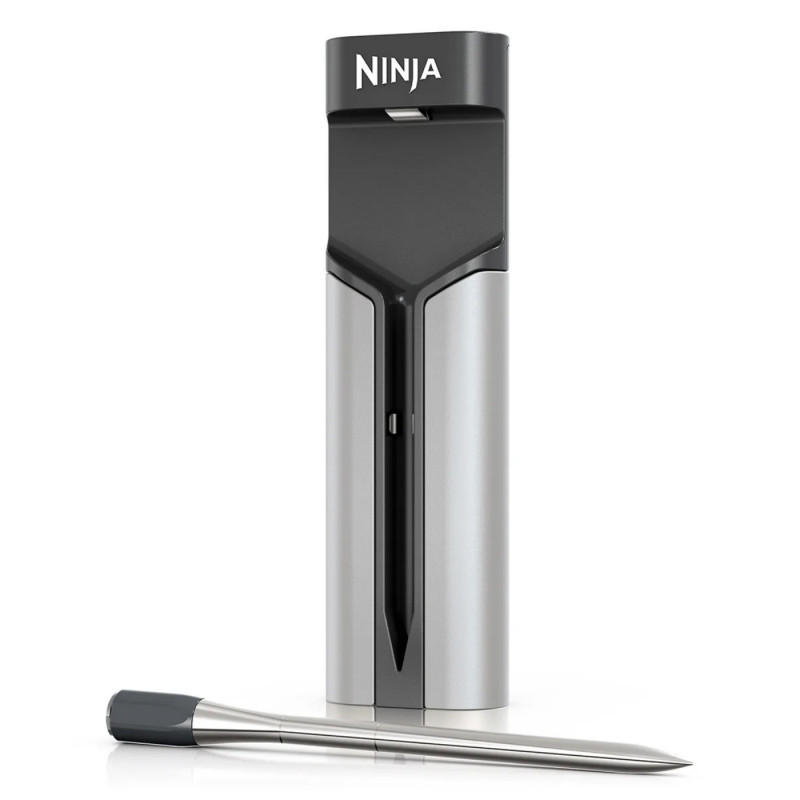Termometru de bucatarie Ninja ProChef WP100EU, Bluetooth, Aplicatie mobila, Senzor de temperatura, Pana la 370°C, Negru/Argintiu