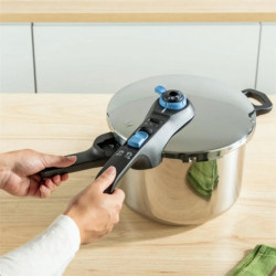 Тенджера под налягане Tefal P2584301, 4/6 л, 2 режима за зеленчуци и месо, 5точкова система за безопасност, Трислойно дъно, Индукция, Хром