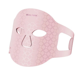 Фототерапевтична маска за лице Beautifly Aura Glam, 220 LED светлини, Колагенова регенерация и антиейдж ефект, 3 интензитета, Охлаждане, USB-C, Розов