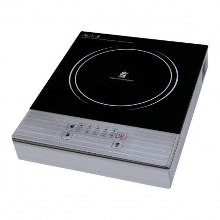 Elite EFP-1256B μονή εστία υπέρυθρων, 2200W, έλεγχος αφής, οθόνη LED, χρονοδιακόπτης, μαύρο/inox