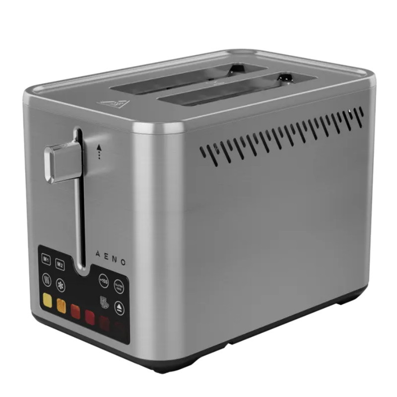 Тостер за хляб AENO ATS0004, 950W, 2 филии, 6 степени, 3 функции, Подвижна тава за трохи, Инокс