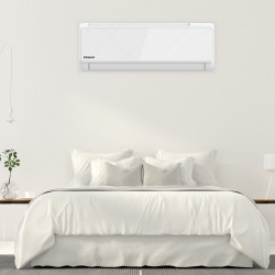 Инверторен климатик Finlux 12AMO55EOS, 12000 BTU, A+++, 25 м2, Филтър с витамин C, 4D обдухване, Нощен и турбо режим, Влагоулавяне, Бял