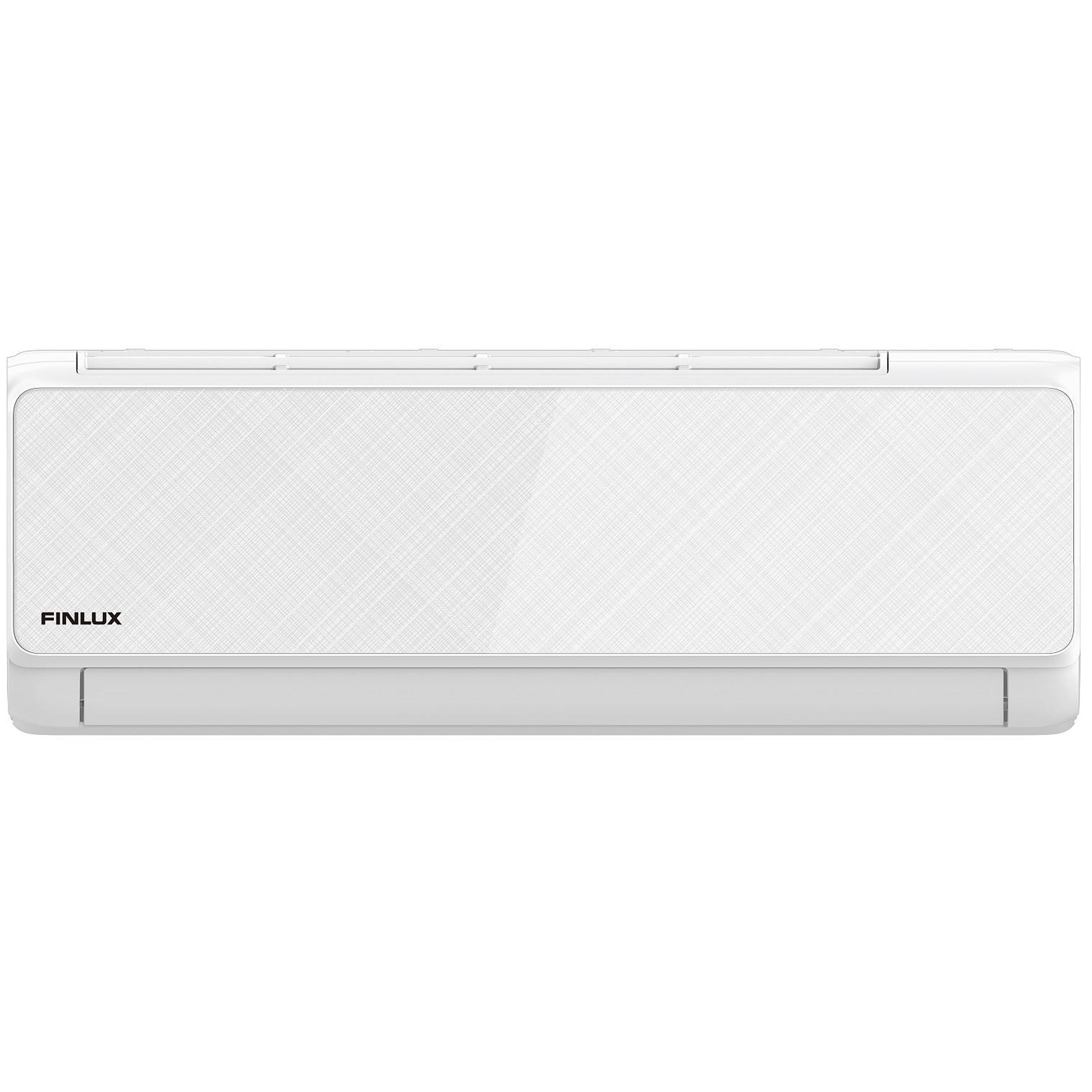 Инверторен климатик Finlux 12LIE55BE, 12000 BTU, 30 м2, Нагревател на външно тяло, 4D обдухване, Работа при -25C, Бял