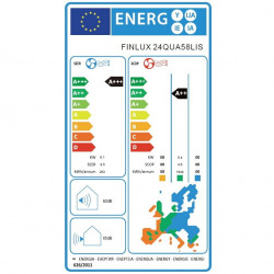 Inverteres légkondicionáló Finlux 24QUA58LIS, 24000 BTU, 55 m2, A+++, Wi-Fi, kültéri fűtőegység, plazmaszűrő, 4D fúvás, fehér színű